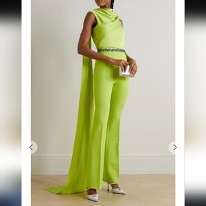 Cara Draped Satin And Crepe Jumpsuit MSRP 2235$